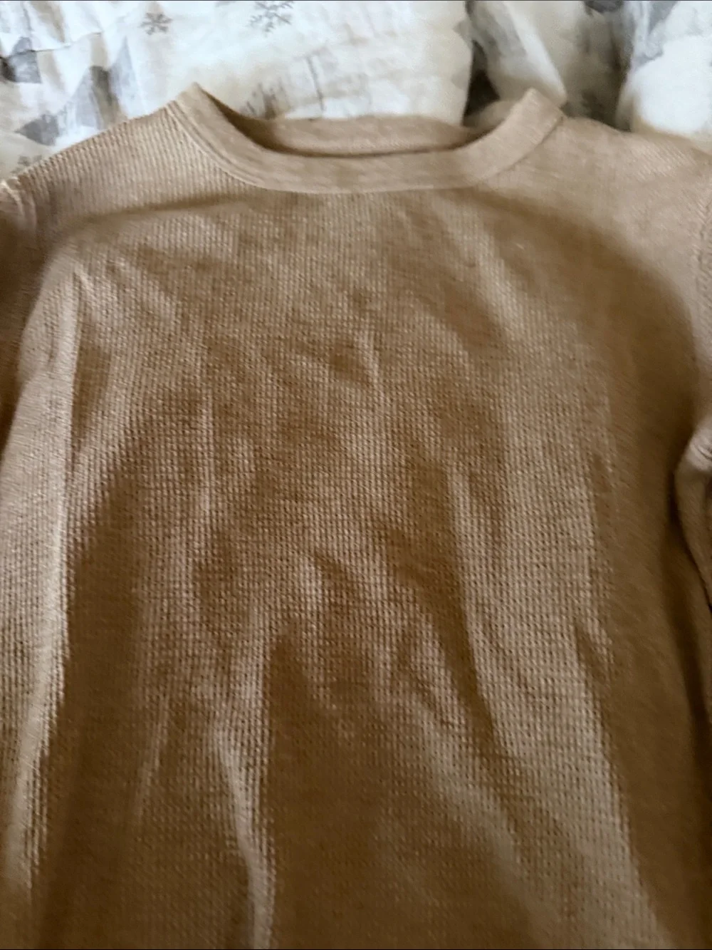 Old Navy Beige Waffle-Knit Long Sleeve Tee